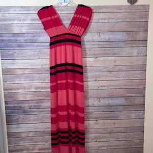 ⭐️ Love...Ady Sleeveless Maxi Dress Pink Black Stripe Size XS